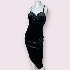 SHEIN Size Medium Solid Black Fitted Sleeveless Dress with Butterfly Back